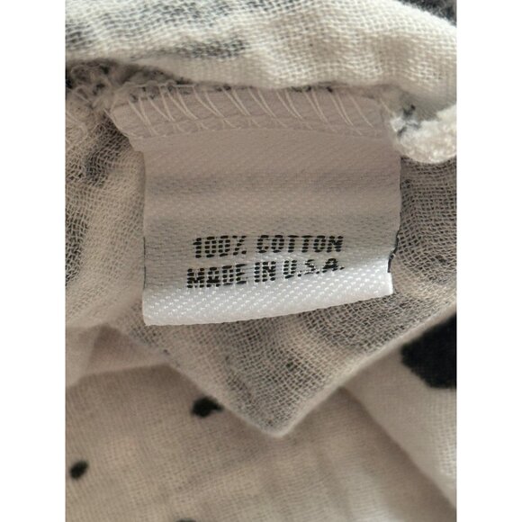 Bryn Walker Womens Tunic Asymmetrical Lagenlook Cotton Black White Size M - Picture 8 of 9